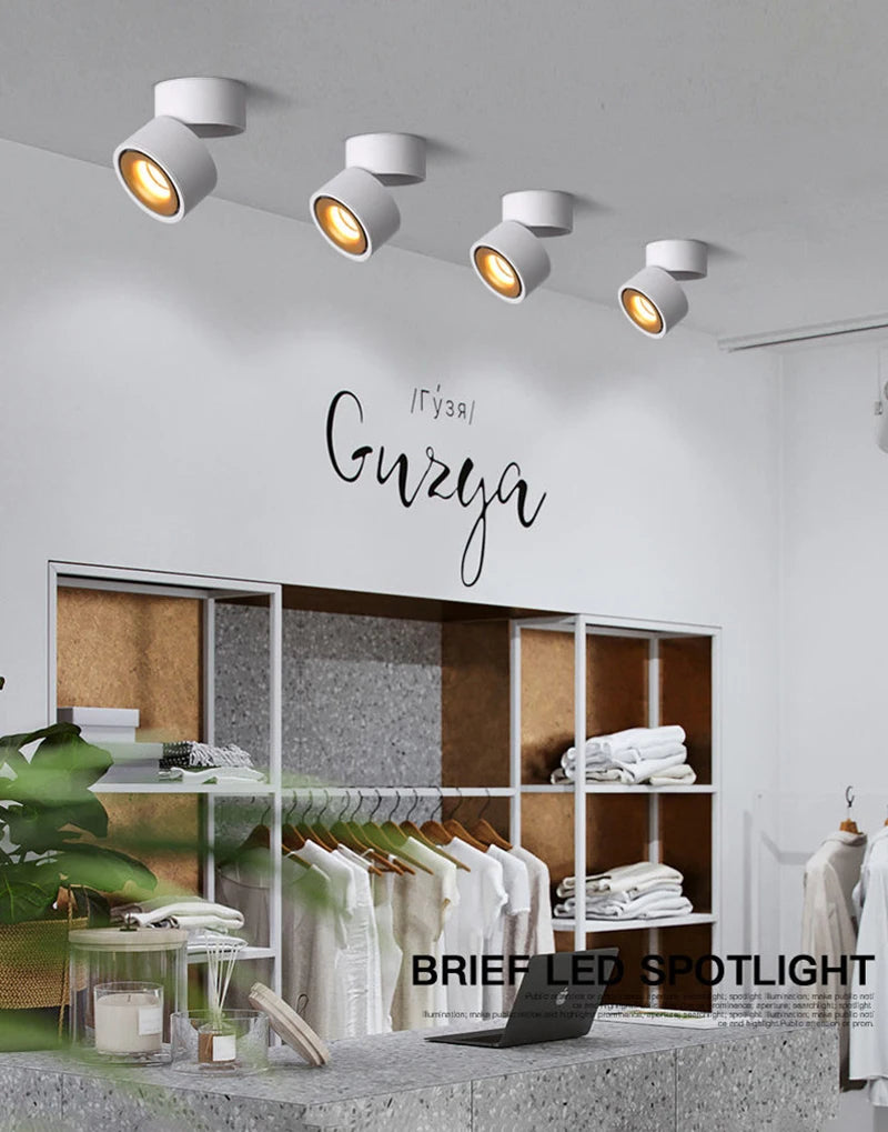350° rotation 90° up and down folding adjustable light mounting and track spotlights suitable for home merchants 10W,12W,15W,18W