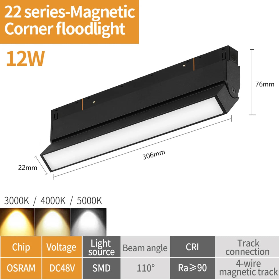 Magnetic Track Light 48V Magnet Spotlight Dimmable Floodlight Dali Rail Lamp Zigbee Tuya Smart Home LED Magnetic Track Lighting