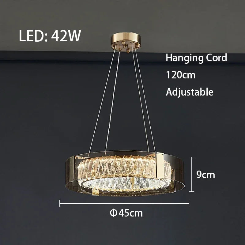 2026 Modern LED Crystal Chandelier - Dimmable Luxury Ceiling Light for Bedroom