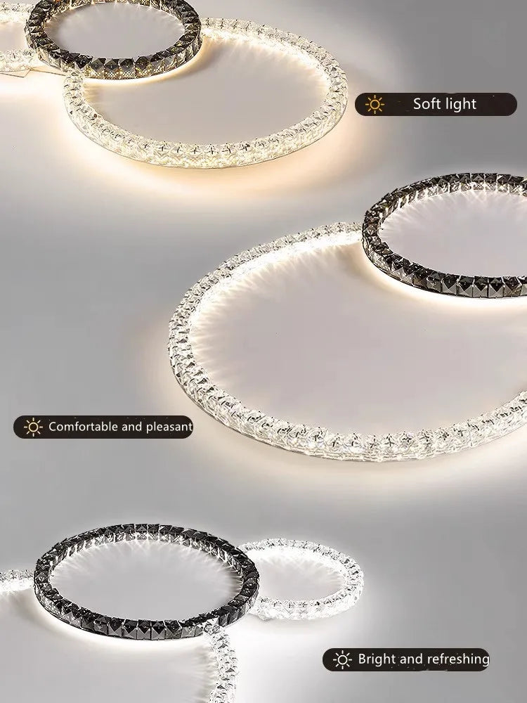 2025 New Modern Simple Light Luxury Crystal Ceiling Lights LED Chandelier Luster Indoor Lighting For Living Room Bedroom lamp