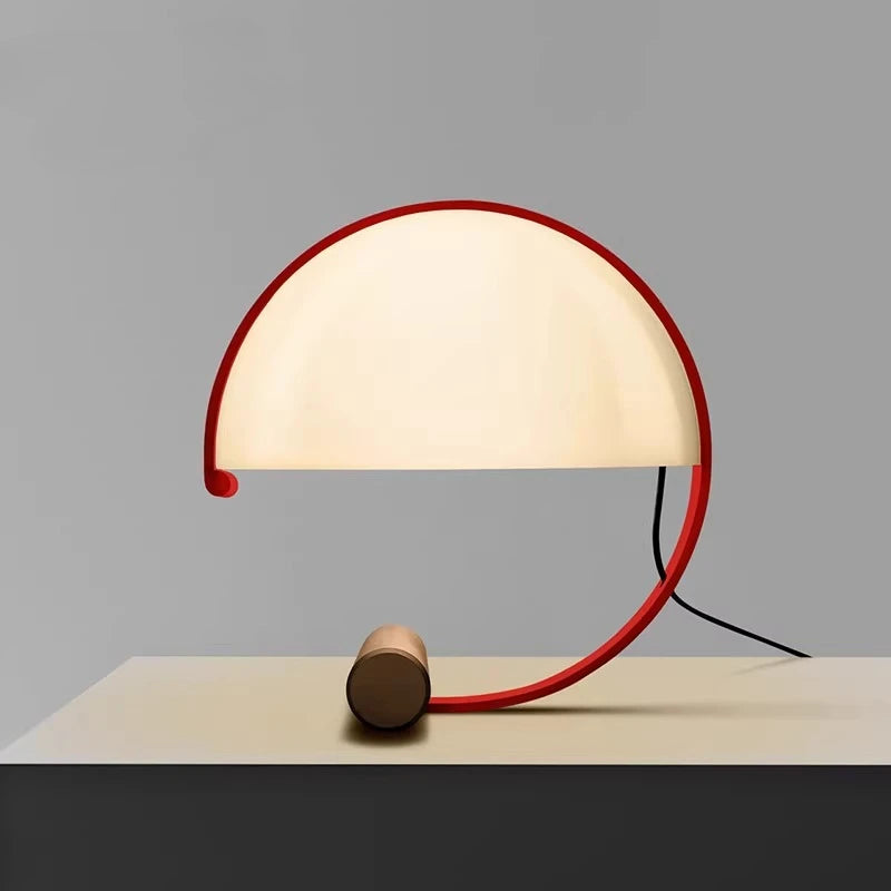 Italian Minimalist Glass LED Floor Lamps Creative Personality Semicircle White Table Lights Bedroom Bedside Study Hotel Ornament
