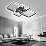 Modern LED Ceiling Lights Living Room Lighting Square 4 Heads Black and White Lamps Living Room Study Home Decor Fixture Lustre