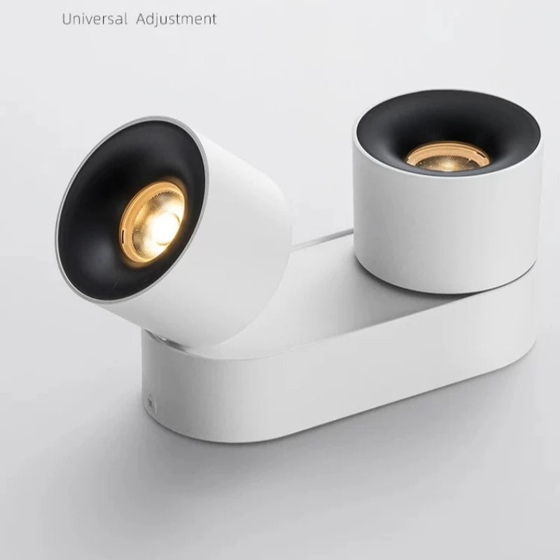 Folding Surface Mount LED Spotlight - No-Drill Anti-Glare Ceiling Downlight