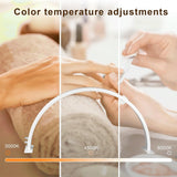 50W New Rotary Switch LED Nail Beauty Half Moon Lamp Eyelash Extension Eyebrow Lamp Nail Art Filling Lamp 3Coloradjustable Light