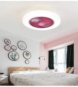 Intelligent Ceiling Fan with Light Remote Control Bedroom Decorative Ventilation Light 45cm Air Invisible Silent Ceiling Fan