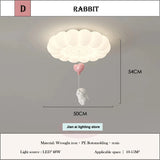 LED Bubble Cloud Rabbit Light Children's Room Ceiling Lights  Cream Style Warm Baby Room Nursery Boy Girl Bedroom Ceiling Lamps