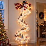2027 Christmas Magic Trail Wall Light-LED Glowing Xmas Scene Wall Decoration,Santa Sleigh Reindeer Hanging Decor for New Year Pa