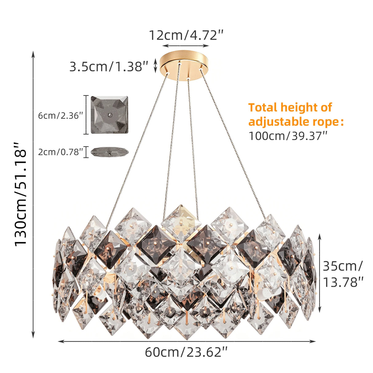 Luxury Crystal Chandelier Shining Ceiling Light Pendant Lamp Hanging Hallway Living Room