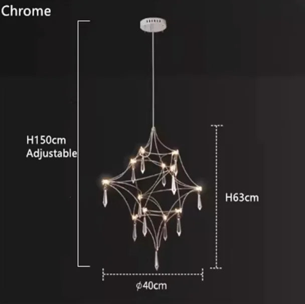 Starry Sky Villa Living Room Large Pendant Italian Minimalist Restaurant Lighting Modern Art Loft Staircase Crystal Pendant