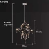 Starry Sky Villa Living Room Large Pendant Italian Minimalist Restaurant Lighting Modern Art Loft Staircase Crystal Pendant
