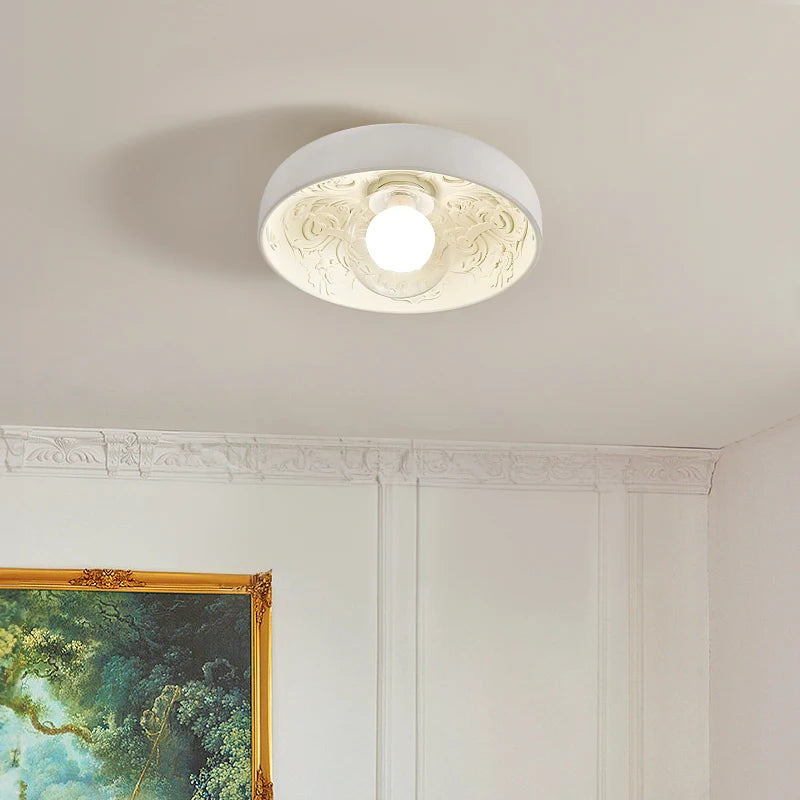French Cream Wind Ceiling Lamp Balcony Cloakroom Porch LED Ceiling Light Simple Modern Bedroom Corridor Hanging Lighting Fixture