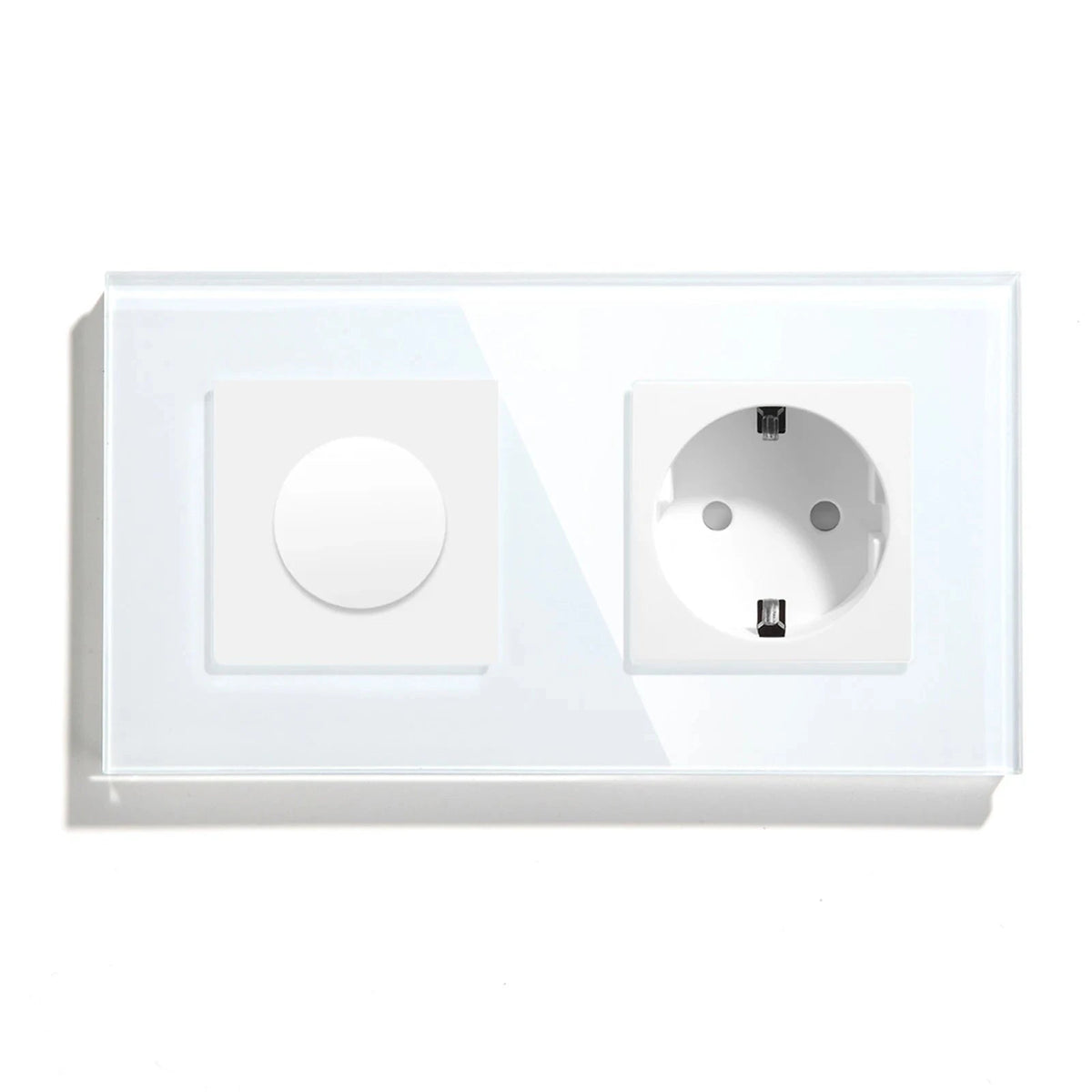 Dimmer Light Switch Rotary Knob Glass Mechanical LED Dimmable Wall Mounted Switches EU Standard Switches