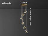 UFO Creative Personalized Staircase LED Pendant Light Modern Luxury Villa Duplex Penthouse Pendant Light Home Decoration Lamp