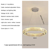 Luxury Design Gold Crystal LED Chandelier K9 Crystal Dimmable Pendant Light for Living Room Bedroom Hotel Villa Decor