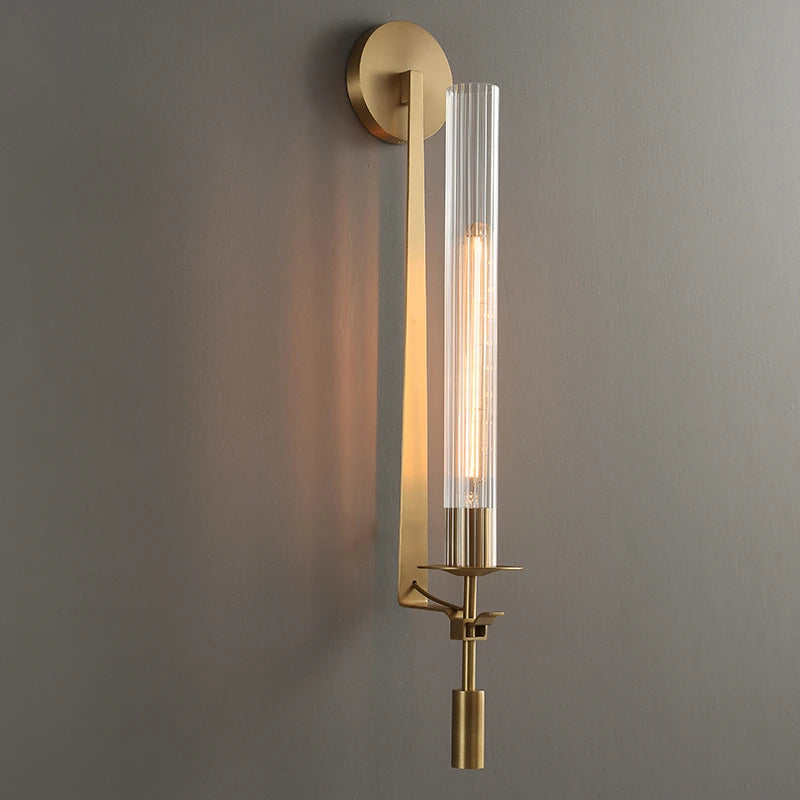 Modern Wall Lamp Glass Gold American Nordic Sconce New Retro vintage Living Room Bedroom Porch Aisle Balcony Dining Decors Light