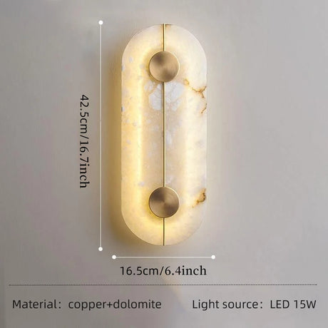 Nordic Modern Creative Marble Wall Lamp for Living Room Gold Copper Home Indoor Decoration LED Sconce Bedroom Bedside Round