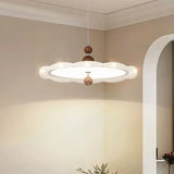 Nordic Modern Walnut Wood Grain Pendant Light - Dimmable LED Chandelier