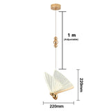 Luxury Home Decor Butterfly Chandelier Nordic LED Bedroom Single Pendant Light Modern Iron Body Acrylic Lampshade Hanging Lustre