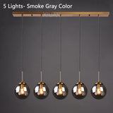 Amber Smoke Gray Clear Glass Pendant Lamp LED Hanging Light for Dining Room Table Kicthen Island Bedroom Bedside Lighting
