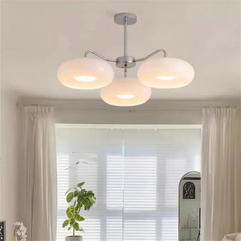 Retro ceiling light Bedroom Dining Room Antique Orange glass light France Style Medieval dining room Bauhaus yellow chandelier