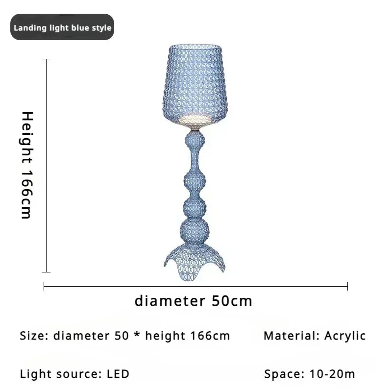 Italy Goblet Acrylic Hollow Indoor Floor Lamp, High-end Living Room Bedroom Exhibition Hall,LED Atmospheric Desk Lamp Home Decor