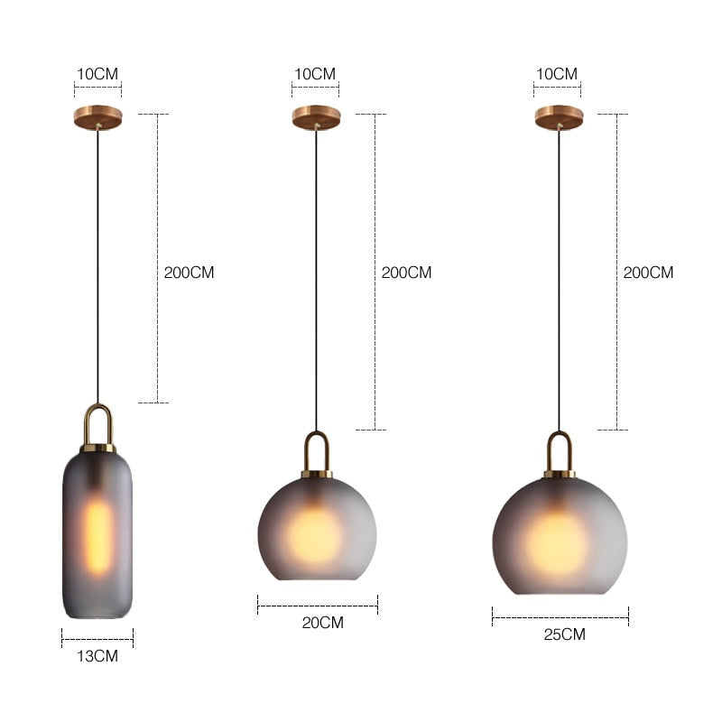 Nordic Glass Ball Pendant Light Kitchen Fixtures Living Room Lustre Luxury Bedroom Decoration Coffee Table Hanging Lamp