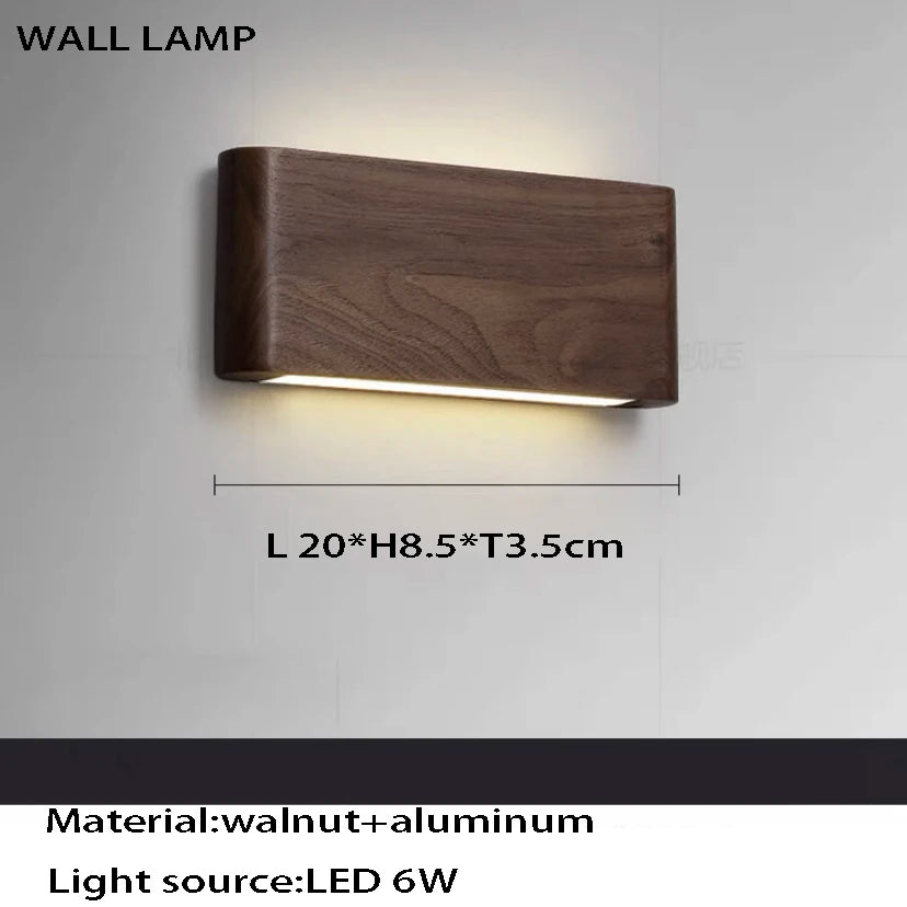 Wooden Long Chandelier Dining Table Decoration Hanging Lamps for Ceiling Copper Walnut Chandelier Kitchen Island Led Lighting