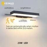 Modern LED Dusk-to-Dawn Motion Sensor Outdoor Wall Sconce - Black Exterior Light Fixture for House Front Door, Entryway, Garage & Balcony