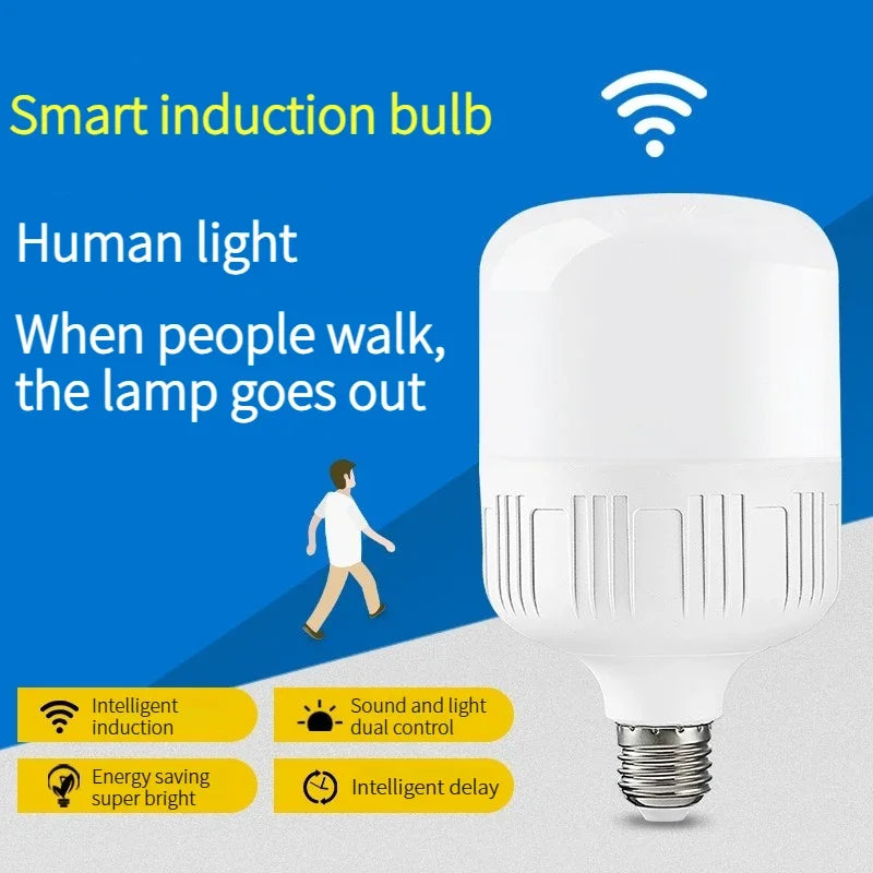 Sound Sensor LED Bulb Voice Light Control Garage Lamp E27 AC220V Cold White 6500K For Stair Pathway Warehouse Graden