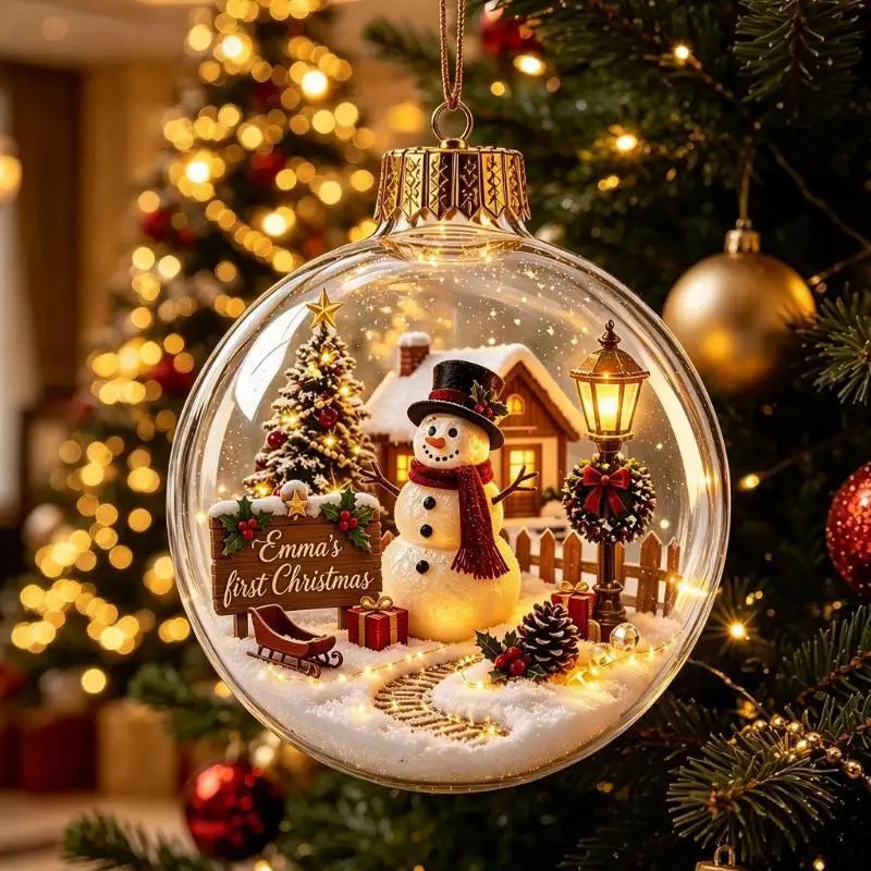 2026 Luminous Christmas DIY Ornaments Santa Claus Snowman Elk Decorations for Xmas Home Office Party Holiday Gift