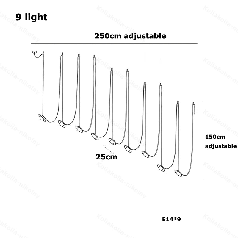 DIY Long Leather Textile Belt Flexible Dimmable LED 2026 Pendant Light Chandelier Lighting Hanging Lamp For Dinning Room