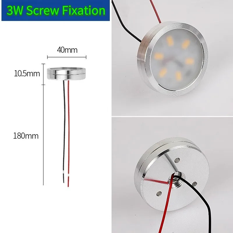Ultra-Thin Diffuse LED Mini Spotlight (1W / 2W / 3W, DC 5V/12V/24V) - Super Bright Constant Voltage Light for Equipment & Instruments