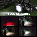 HS21 2000lm Infrared Motion Sensor LED Headlamp - SFT42 High-Power USB-C 18650 Rechargeable Hands-Free EDC Headlight Flashlight