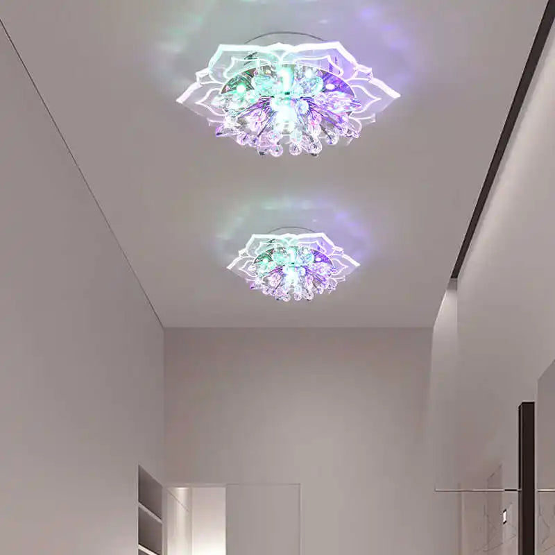 Creative LED Crystal Flower Chandelier - Modern Bedroom Ceiling Light