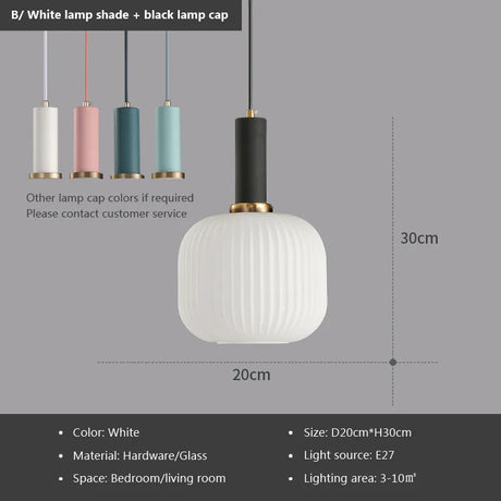 Nordic Retro restaurant colorful Glass pendant lights Creative living room Lamp Simple bedside lamp LED E27 light