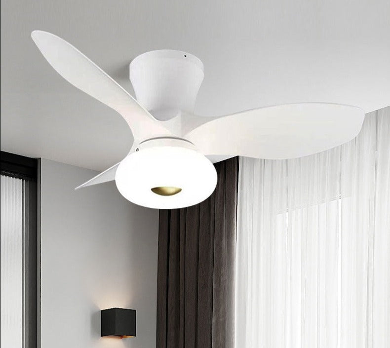 New Nordic bedroom fan light ultra-thin frequency conversion mute restaurant ceiling fan light children&#39;s room bedroom fan lamp