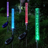 Solar Reed Bubble Stick Lights - RGB Color Changing Acrylic Lawn Stake Lamps
