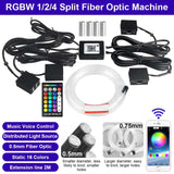 1/2/4 Split Fiber Optic Light Kit - RGBW Starry Sky Lamp with Bluetooth App & Music Sync - Distributed Ceiling Star Light for Car & Home