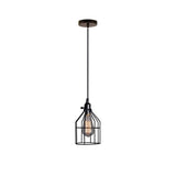 Modern Cage Pendant Light E27 Iron Minimalist Vintage Scandinavian Loft Pyramid Pendant Lamp Metal Hanging Ceiling Lamp Fixtures