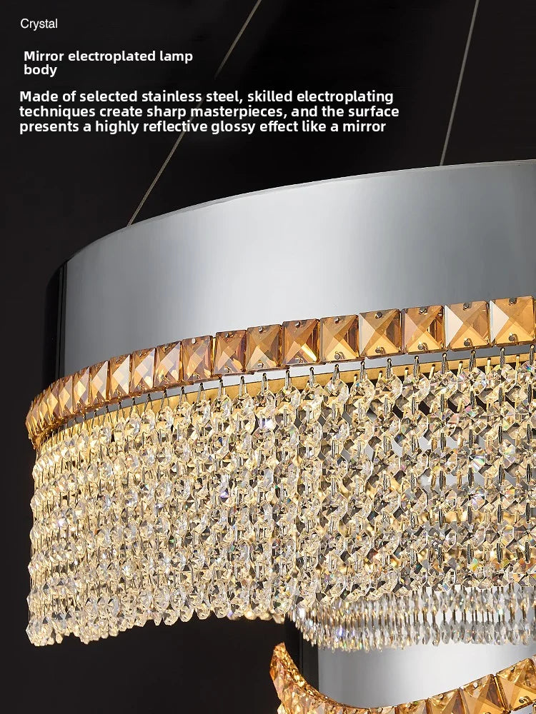 Nordic Crystal Pendent lamp Living room Chandelier New Dining room Bedroom Luxury LED Pendant High-end Interior Lighting Luster