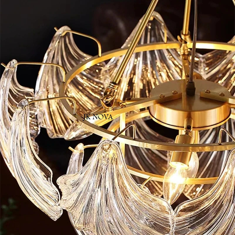 Living Room Pendant Light Post-modern Minimalist Luxury Bedroom  Creative Shell Crystal Glass Master Bedroom Dining Room Light