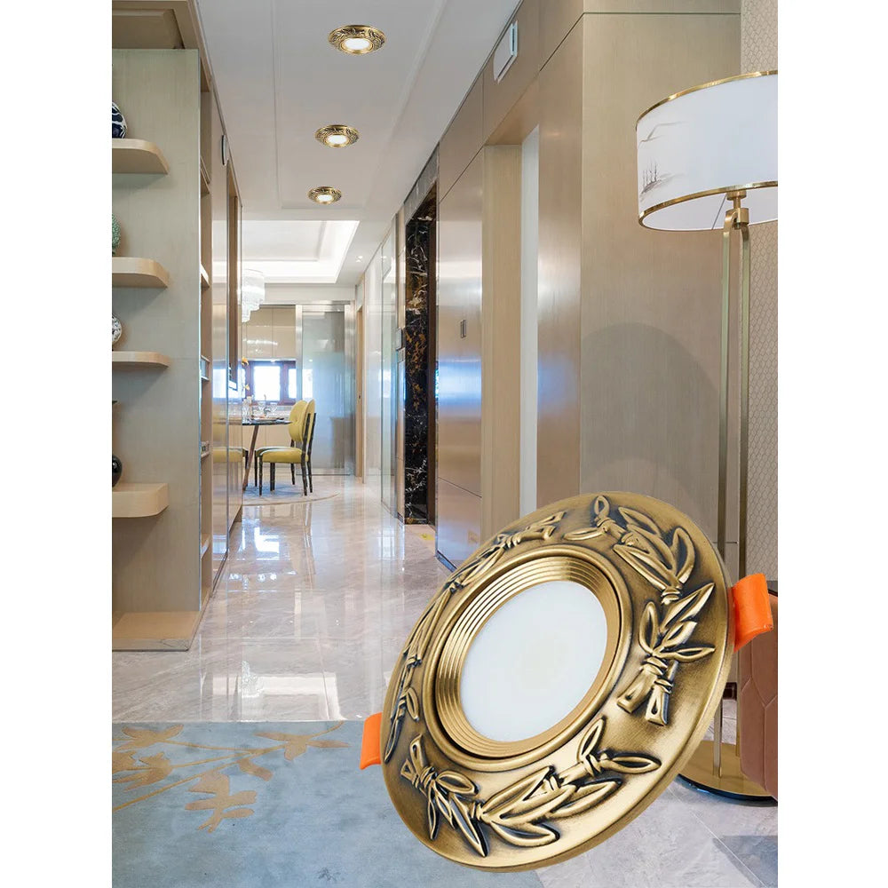 Garland Copper Recessed Ceiling Led Spot Light Home Decor Living Room Kitchen 7.5Cm Hole 220V 110V 3W 10W Luxury Bull Eye Lamp