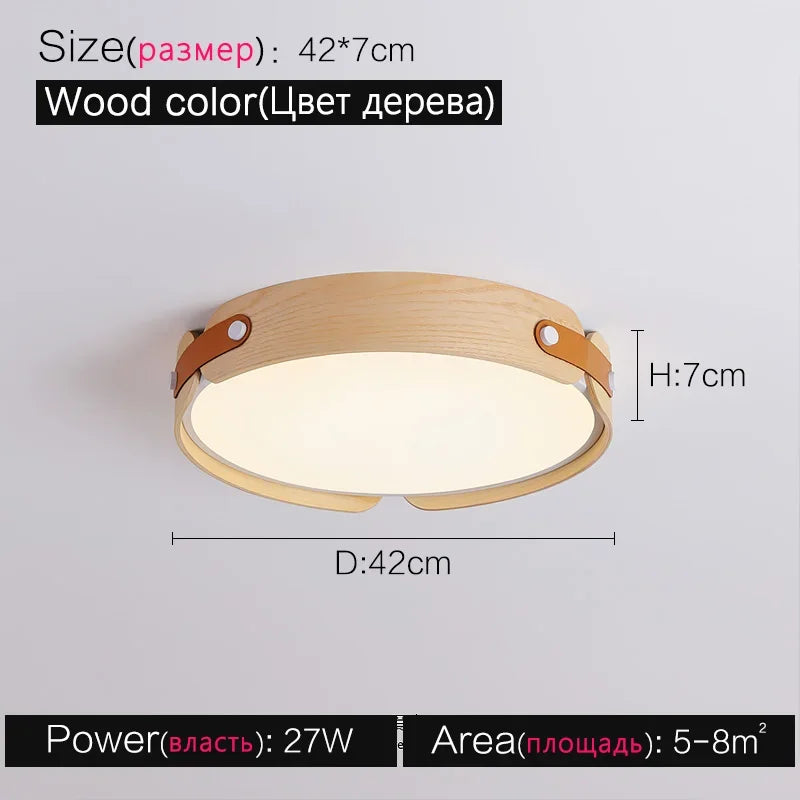 Ceiling Lamps Japanese Creative Walnut Bedroom Lamp Modern Lamp Round Room Lamp Main Bedroom Restaurant Nordic Lamp