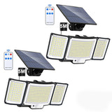 348 LED Solar Motion Sensor Outdoor Light - Powerful Waterproof Security Spotlight Wall Lamp for Garden, Yard & Garage