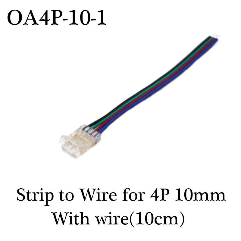 COB LED Wire Connector 5 8 10mm Connection Solderless Mini Buckle FCOB RGB CCT LED Strip Lights 2 3 4 Pin Connector With Wire