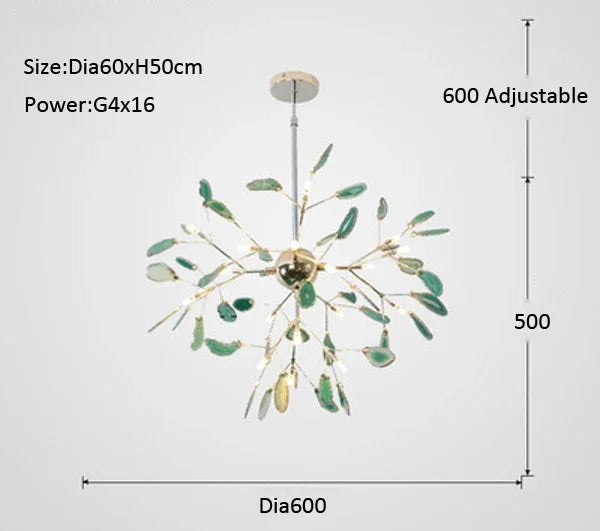 LED Agate Chandelier Modern Firefly Chandelier Living Room Bedroom Flower  Bedroom Kitchen Indoor Tree Branch Pendant Light