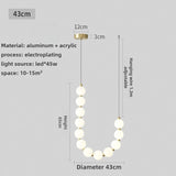 Magic Bean Pearl Necklace Pendant Lamp Nordic Modern Living Room Restaurant Duplex Staircase Apartment Acrylic LED Chandelier