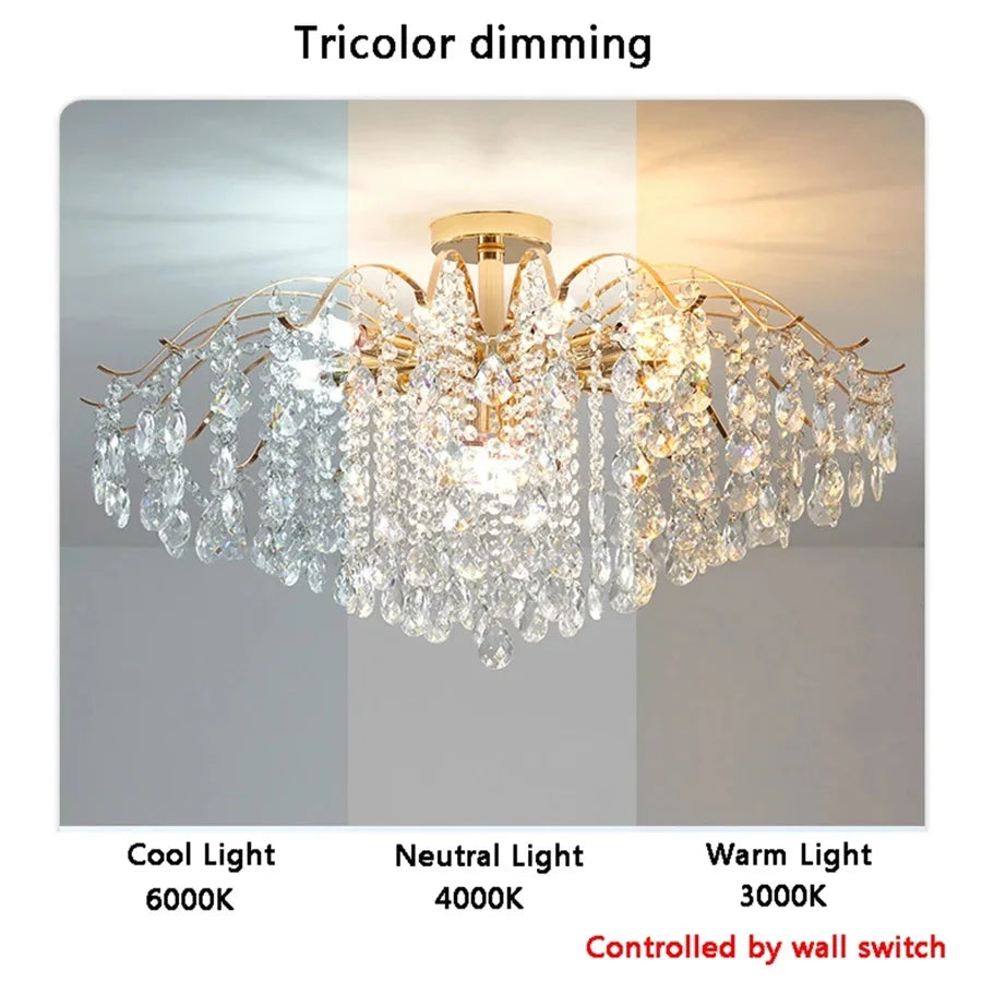 French Ceiling Lamps Luxury Crystal Pendant Light for The Living Room LED Interior Luster Home Decoration Hanging Light