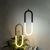 Brass U-shaped tube LED pendant lights Bedroom Bedside Long-line hanging lamp Kitchen Island Dining table Home Decor Luminaires