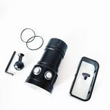 FUNNYDEER A10 LED 7000LM 100W 18650 Diving Light Highlight Torch Diving Flashlight Underwater 100M Waterproof Video Camera Light